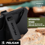 Integrated stand, prop it up for calls and directions while on the job