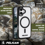 PROTECTIVE ACTION BUTTON COVER. CUTOUT FOR CAMERA CONTROL ACCESS 