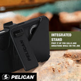 Integrated stand, prop it up for calls and directions while on the job