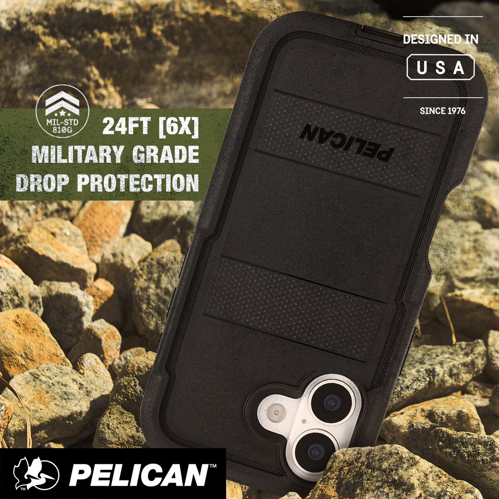 24 Foot 6 times Military grade drop protection, Designed in USA since 1976