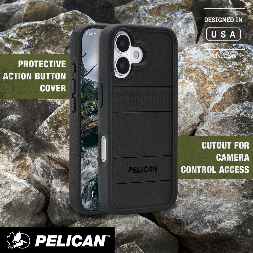 Protective action button cover, cutout for camera control access 