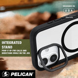 Integrated stand, prop it up for calls and directions while on the job