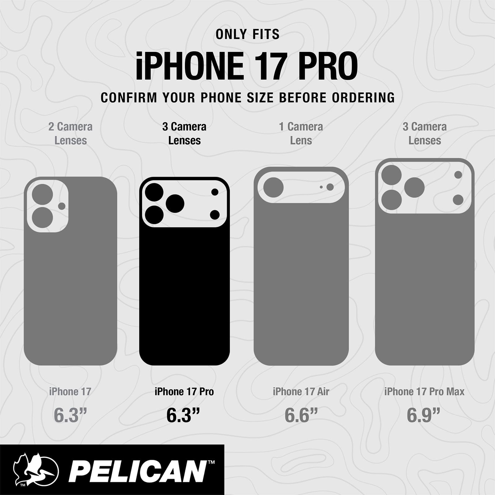 Only fits iPhone 17 Pro, confirm your phone size before ordering