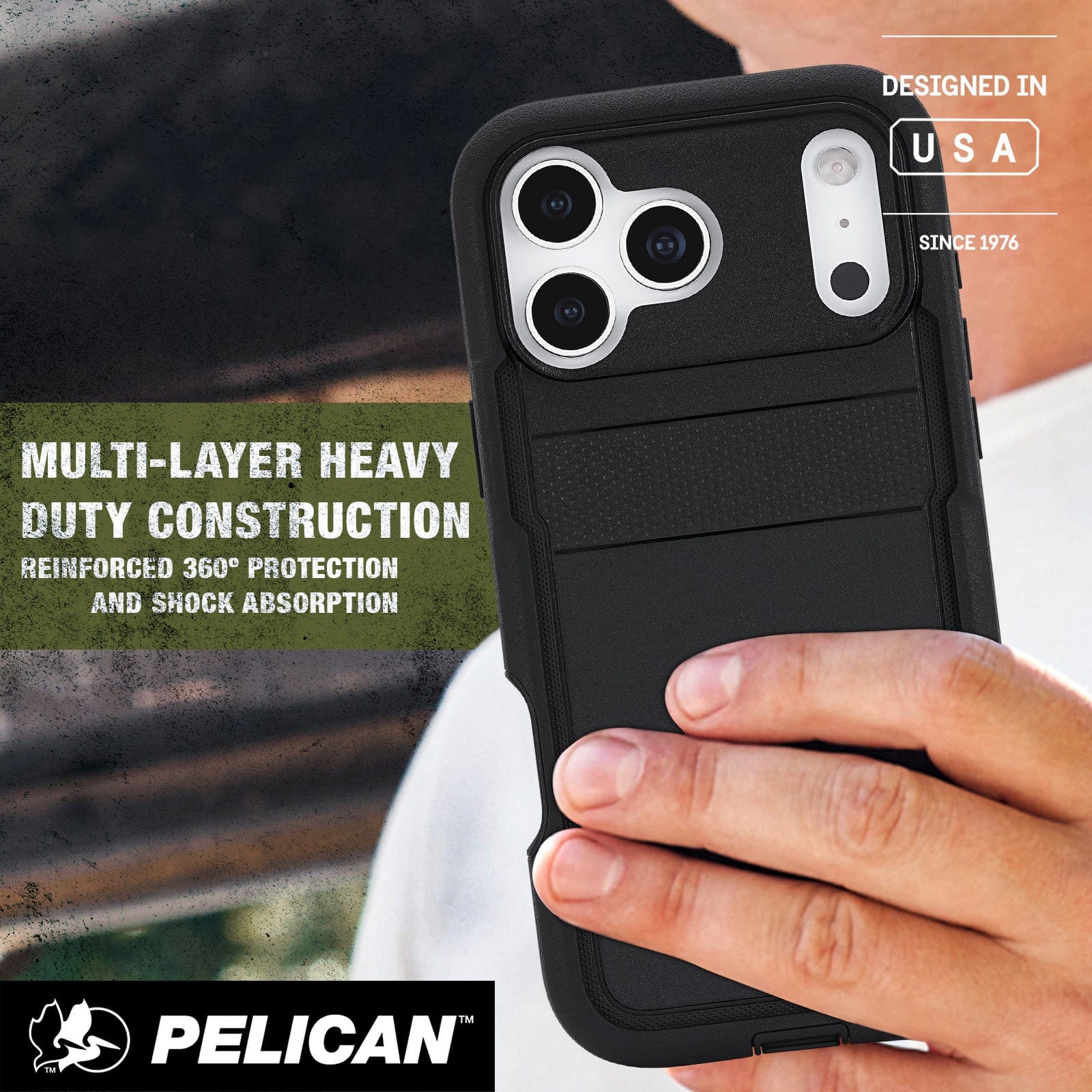 Multi-Layer Heavy Duty Construction, reinforced 360 degree protection and shock absorption
