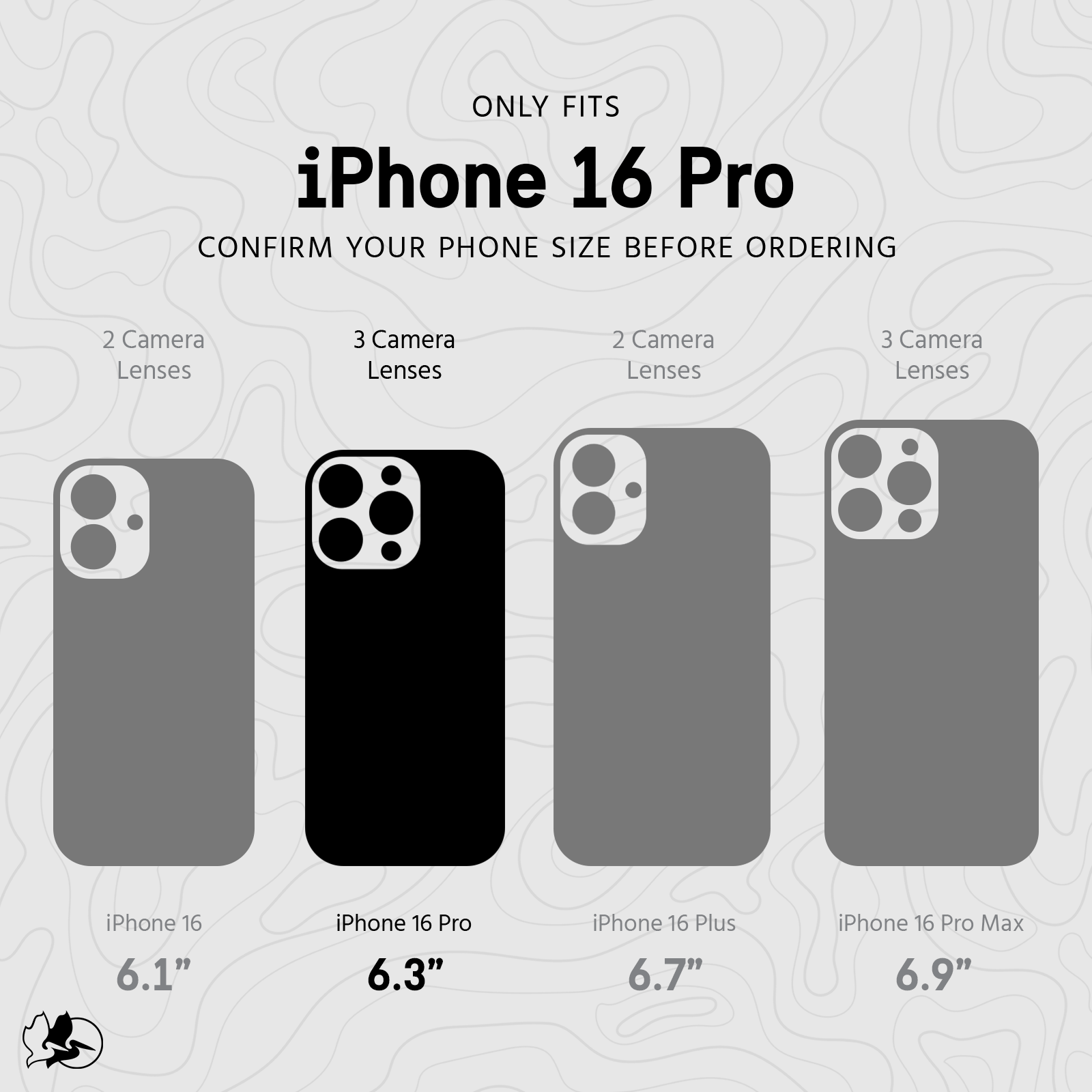 ONLY FITS IPHONE 16 PRO. CONFIRM YOUR PHONE SIZE BEFORE ORDERING. 