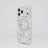 Rotating iPhone 17 showcasing floral gems case