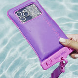 A waterproof floating pouch in a pool #color_purple paradise