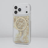 Rotating iPhone 17 showcasing Waterfall Gold Case