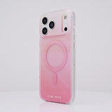 Rotating iPhone 17 showcasing Peach Soap Bubble Case