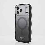 Rotating iPhone 17 showcasing Kate Spade Wavy Nightfall Case