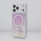 Rotating iPhone 17 showcasing Waterfall Soap Bubble Case