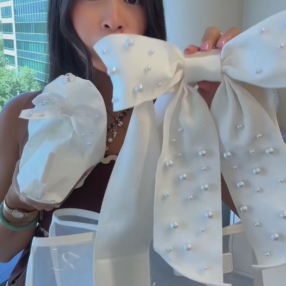 #color_ivory pearl bow