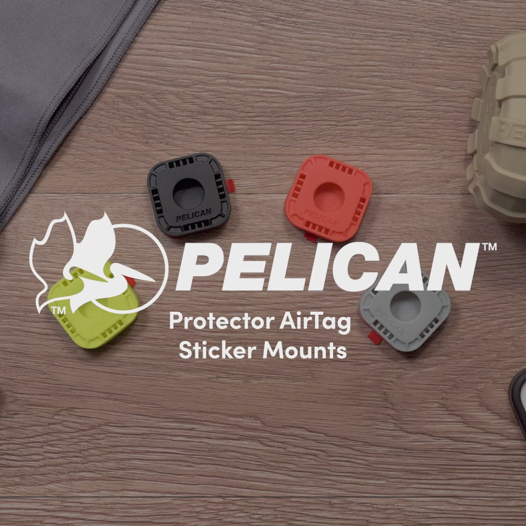 Pelican Protector Sticker Mount Case for AirTag Devices (4 Pack) -  Black/Orange/Hi Vis Yellow/Grey