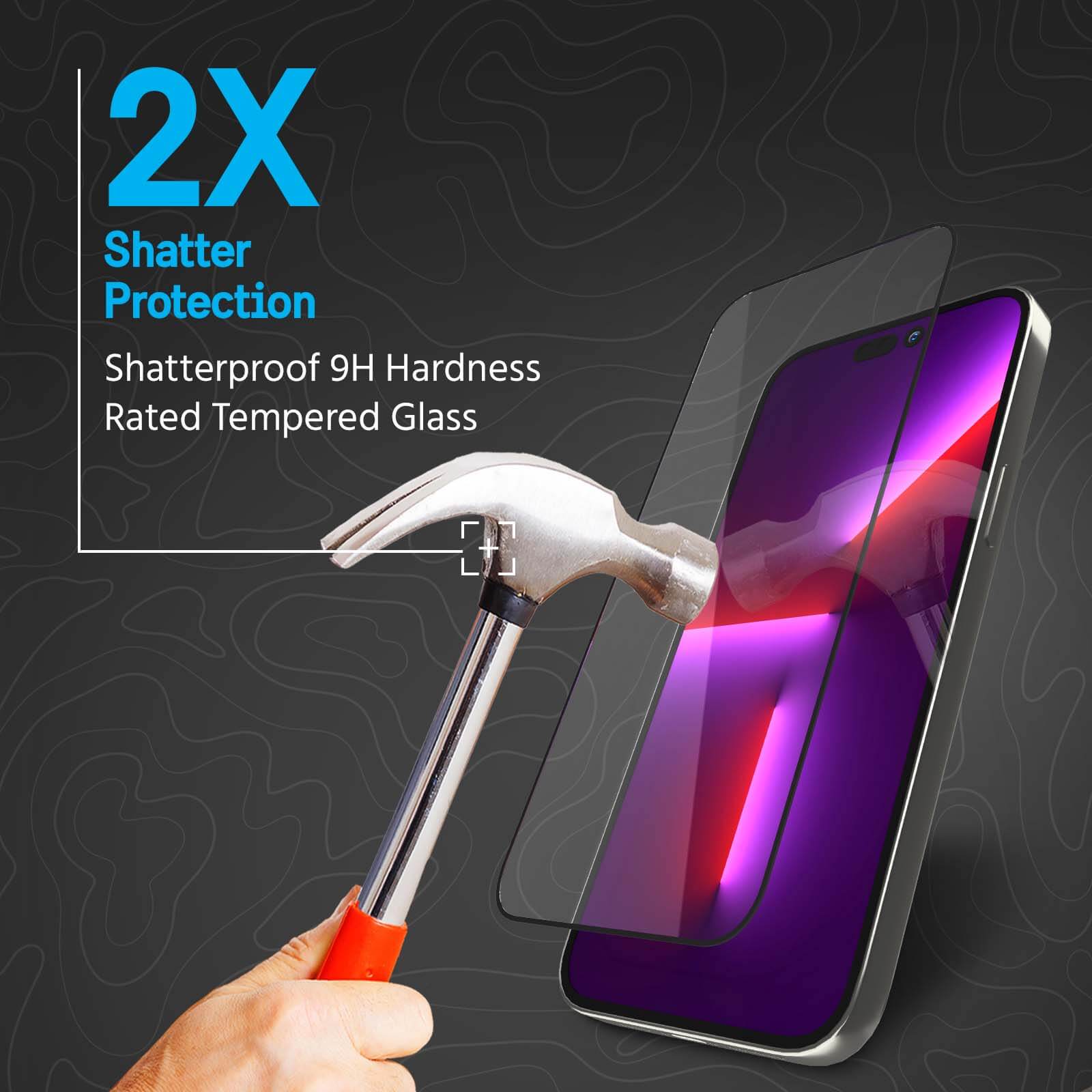 2x Shatter Protection shatterproof 9h hardness rated tempered glass. color::clear