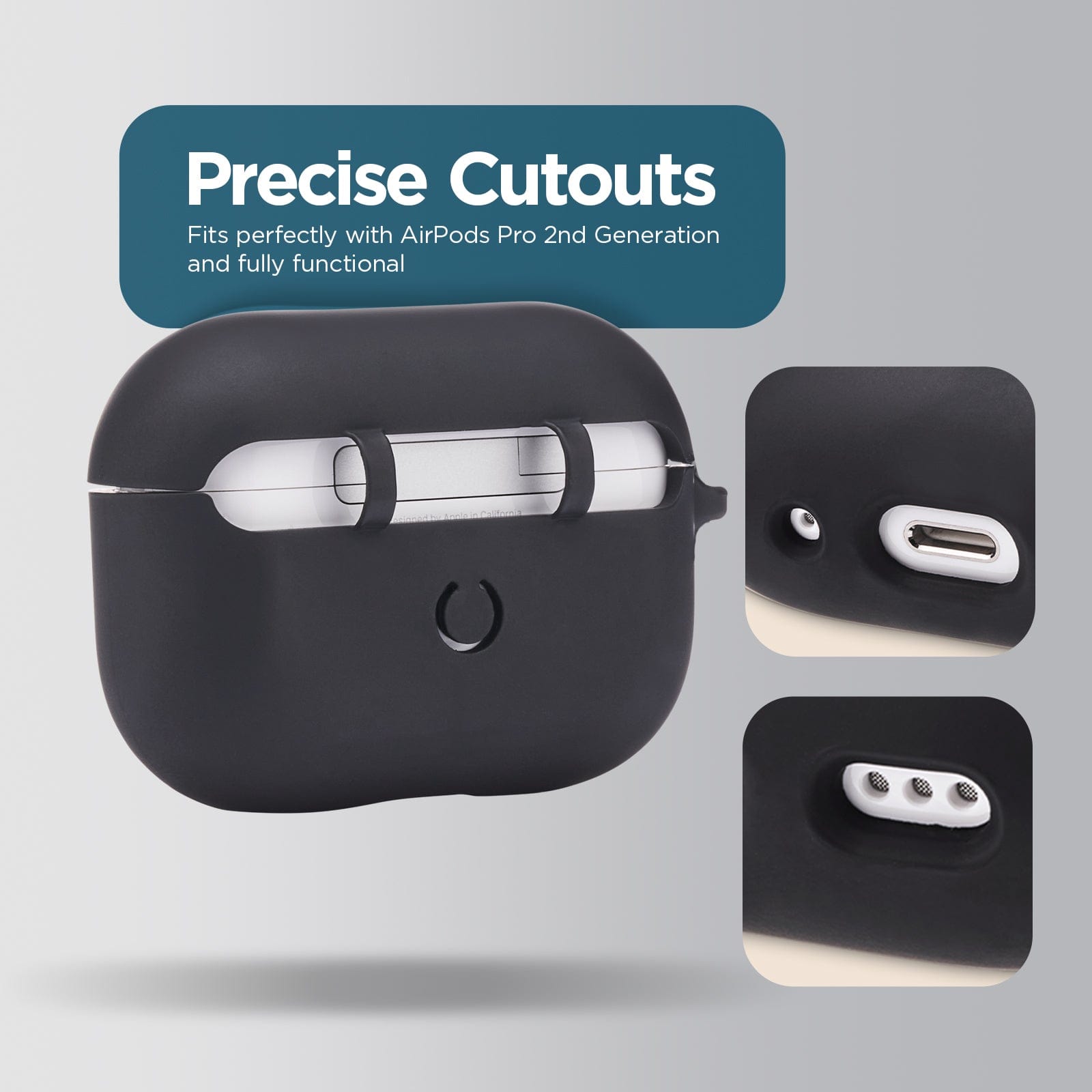 PRECISE CUTOUTS FITS PERFECTLY WITH AIRPODS PRO 2ND GENERATION AND FULLY FUNCTIONAL