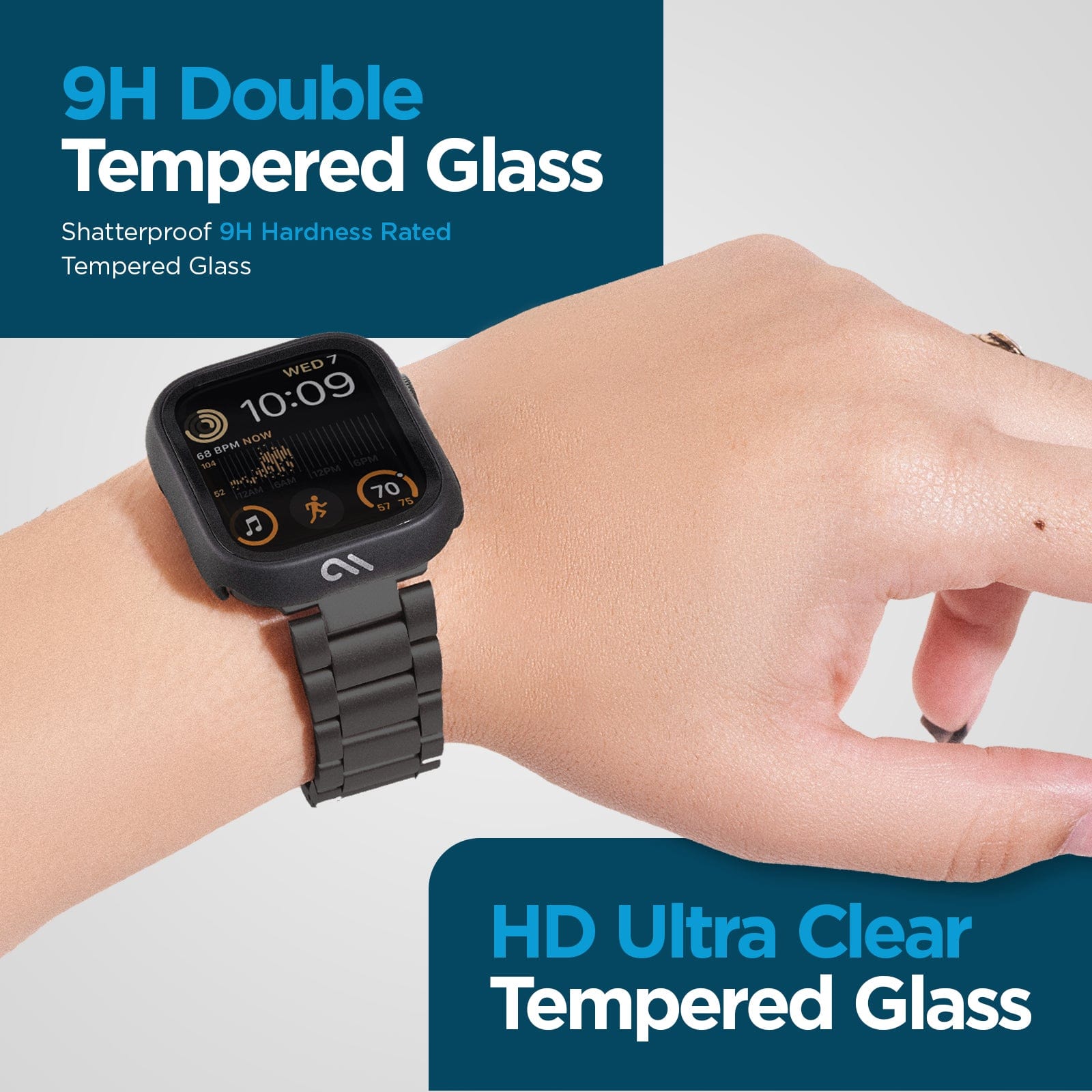 Case Mate Tough Case with Integrated Glass Screen Protector for Apple Watch 40mm Black