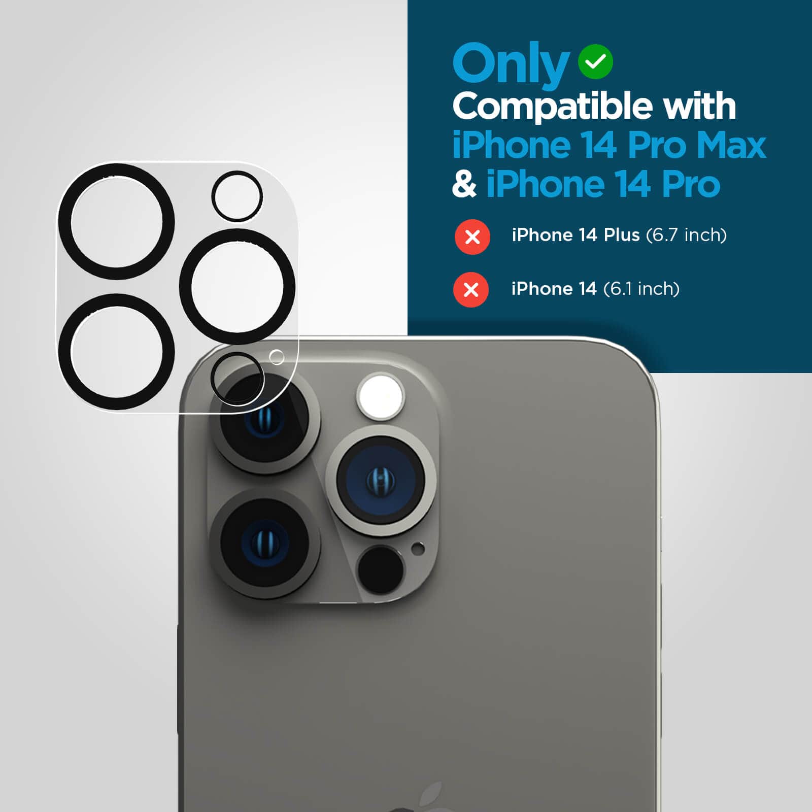 Set Lentes protector camara iPhone 14 Pro / 14 Pro Max