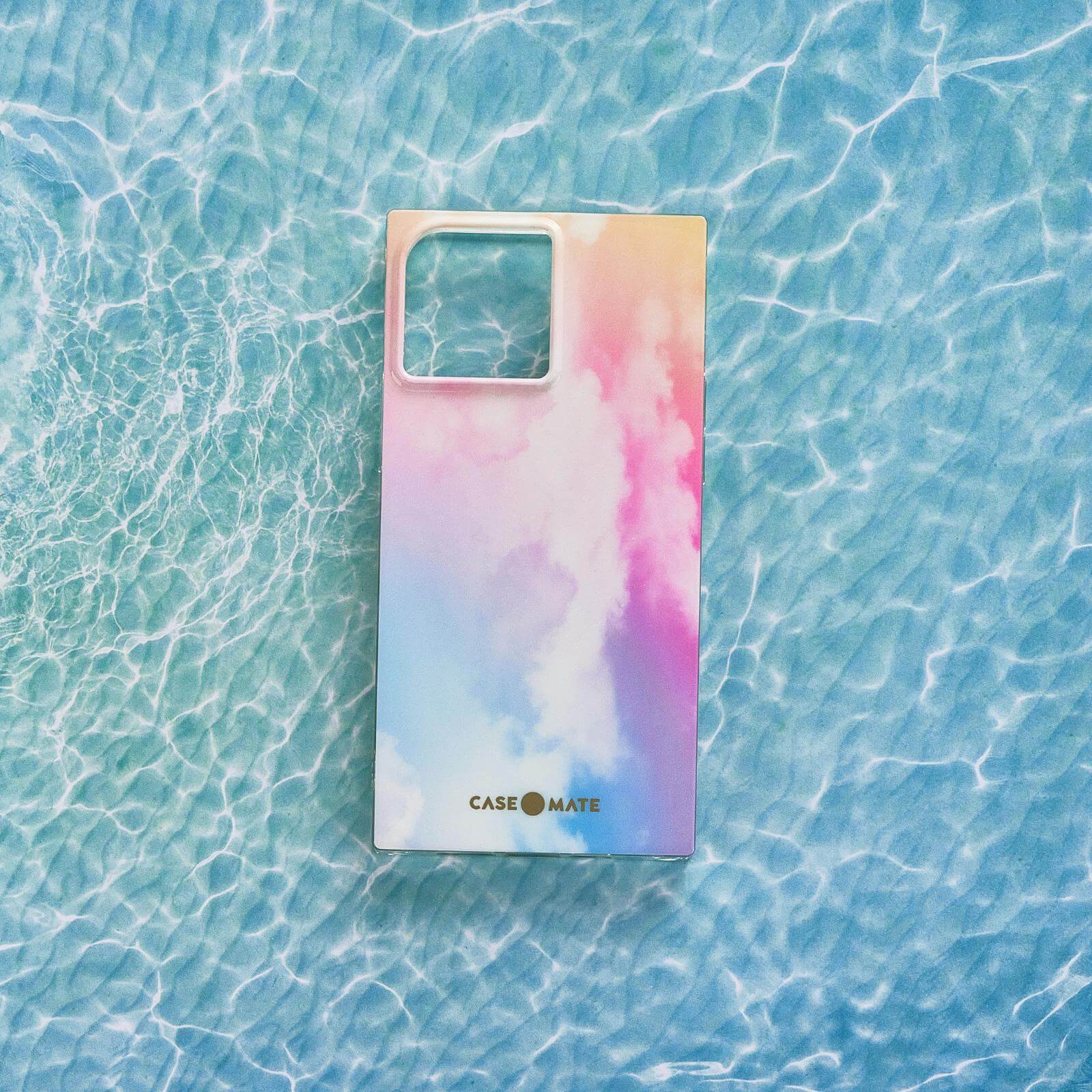 Cloud 9 printed case in front of blue water background. color::Cloud 9
