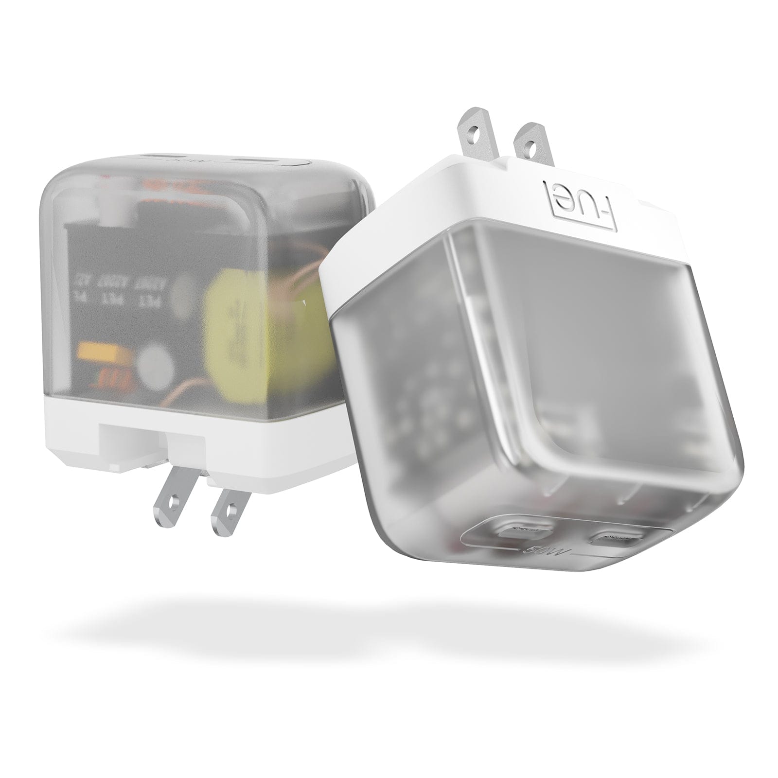 Transparent, clear wall charger. color::Frosted White