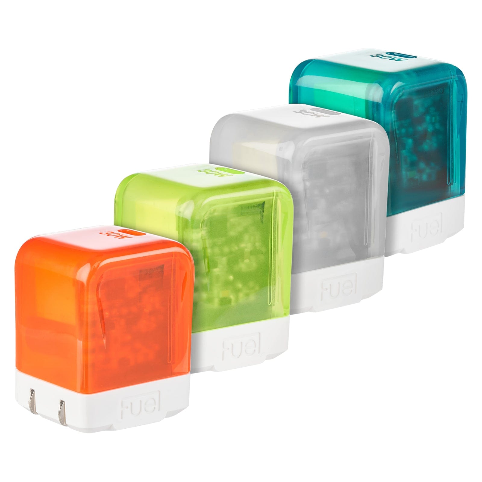 Fuel 30W Translucent Wall Chargers (Multi-Color 4 Pack)
