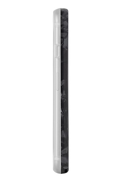 Side view of Black Pearl LuMee light up selfie phone case. color::Pearl Black