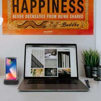 FUEL Wireless Power Bank with Charging Dock charges iPhone wirelessly. color::Black