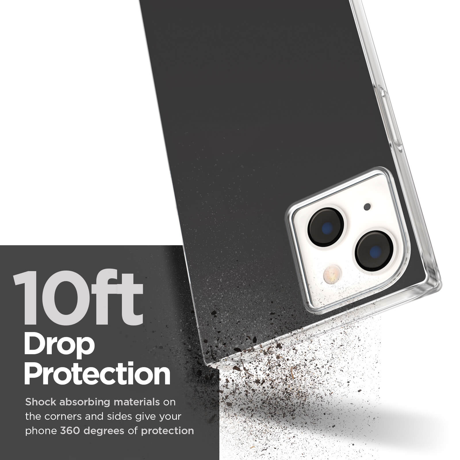 10ft drop protection. Shock absorbing materials ont he corners and sides give your phone 360 degrees of protection. color::Black