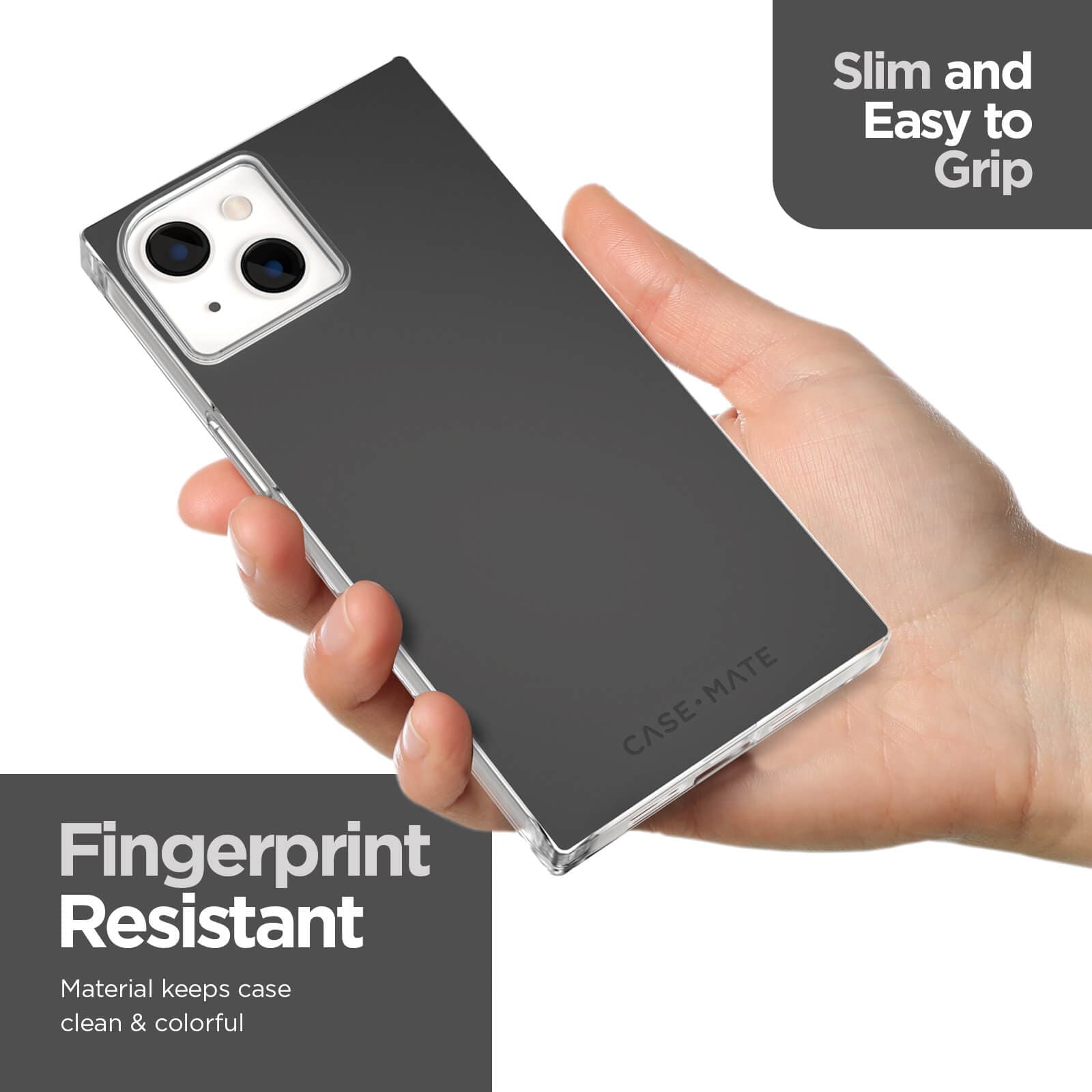 Slim and easy to grip. Fingerprint resistant material keeps case clean & colorful. color::Black