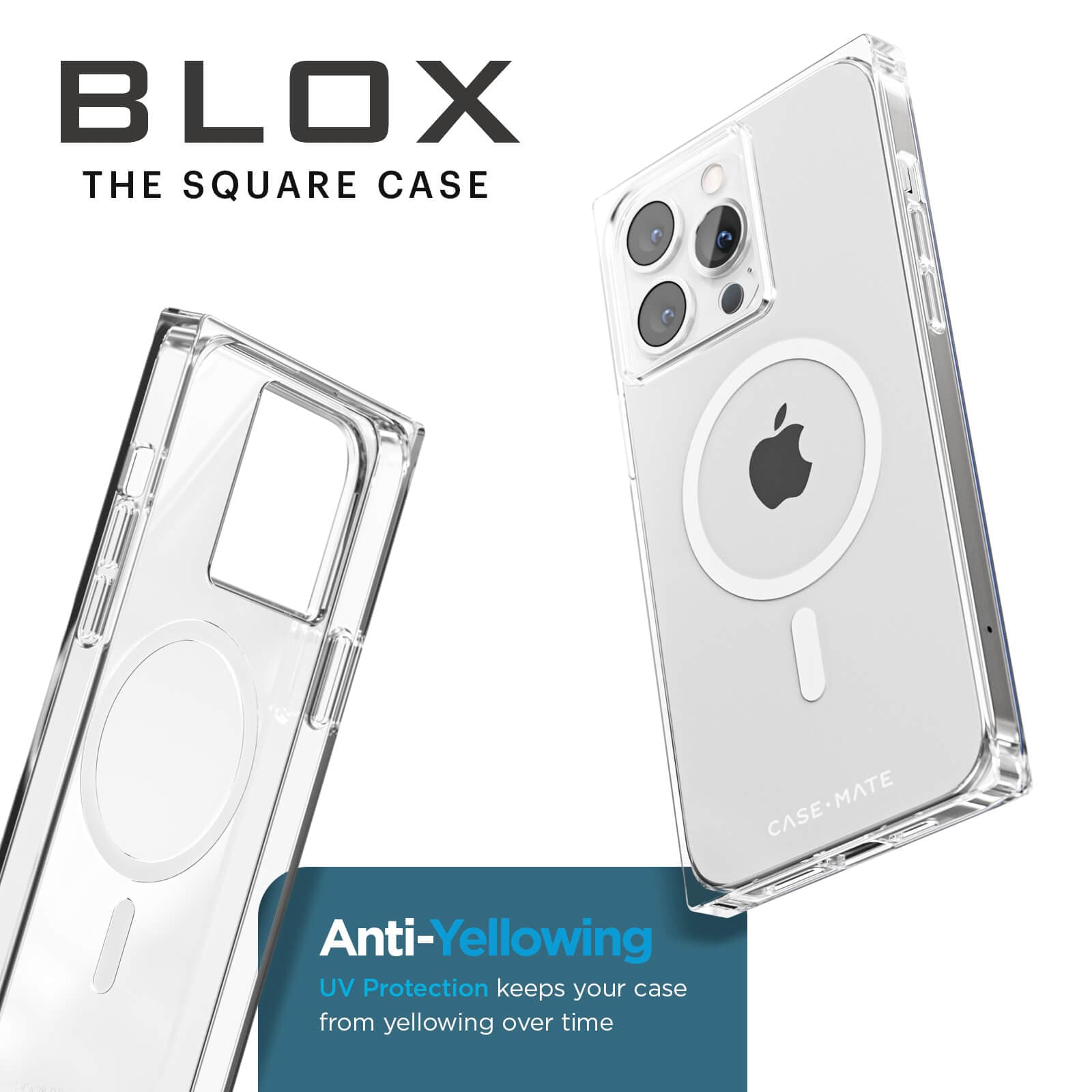 BLOX The Square Case. Anti-Yellowing UV protection keeps your case from yellowing over time. color::Clear