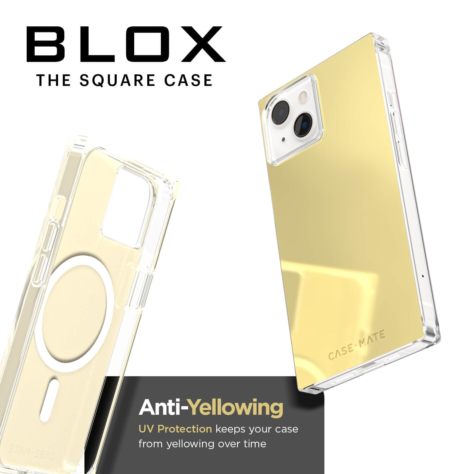 BLOX The Square Case, Anti-Yellowing UV protection keeps your case from yellowing over time. color::Gold