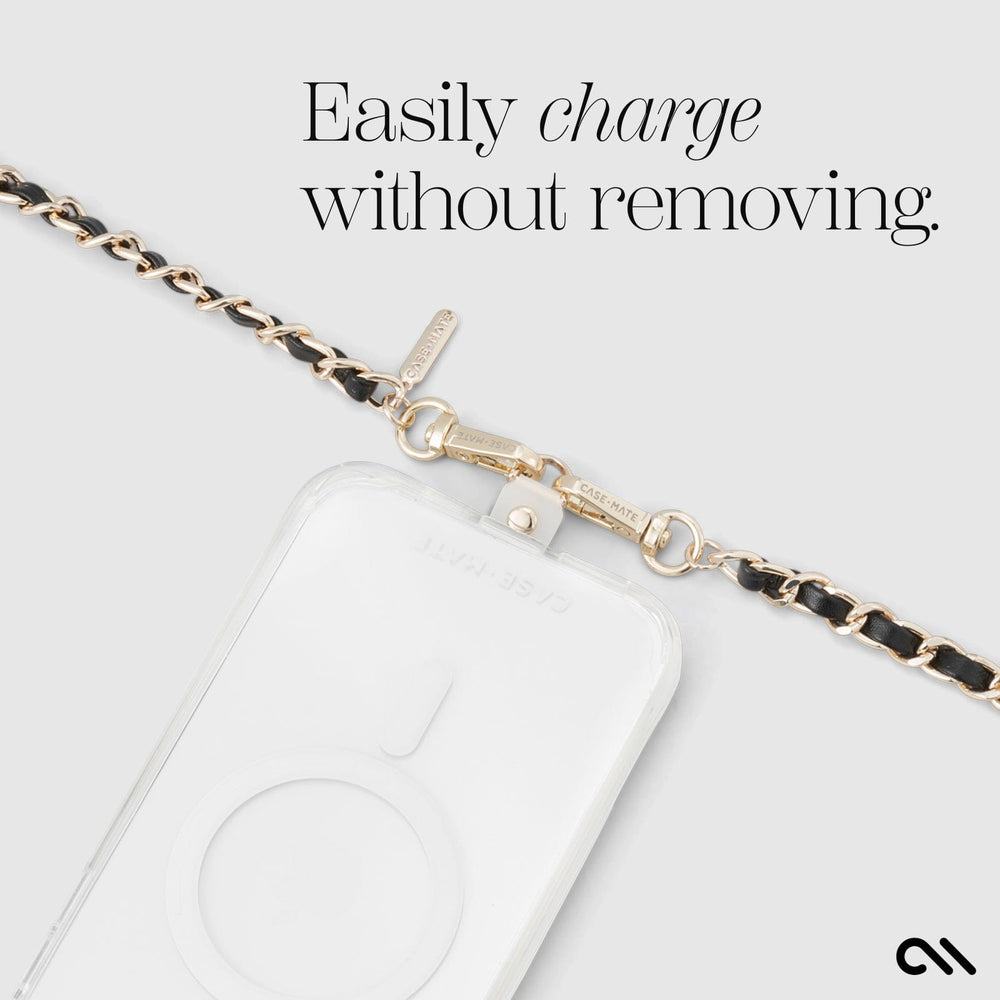 Gold Chain/Black Leather Phone Crossbody Gold Chain/Black Leather Phone Crossbody