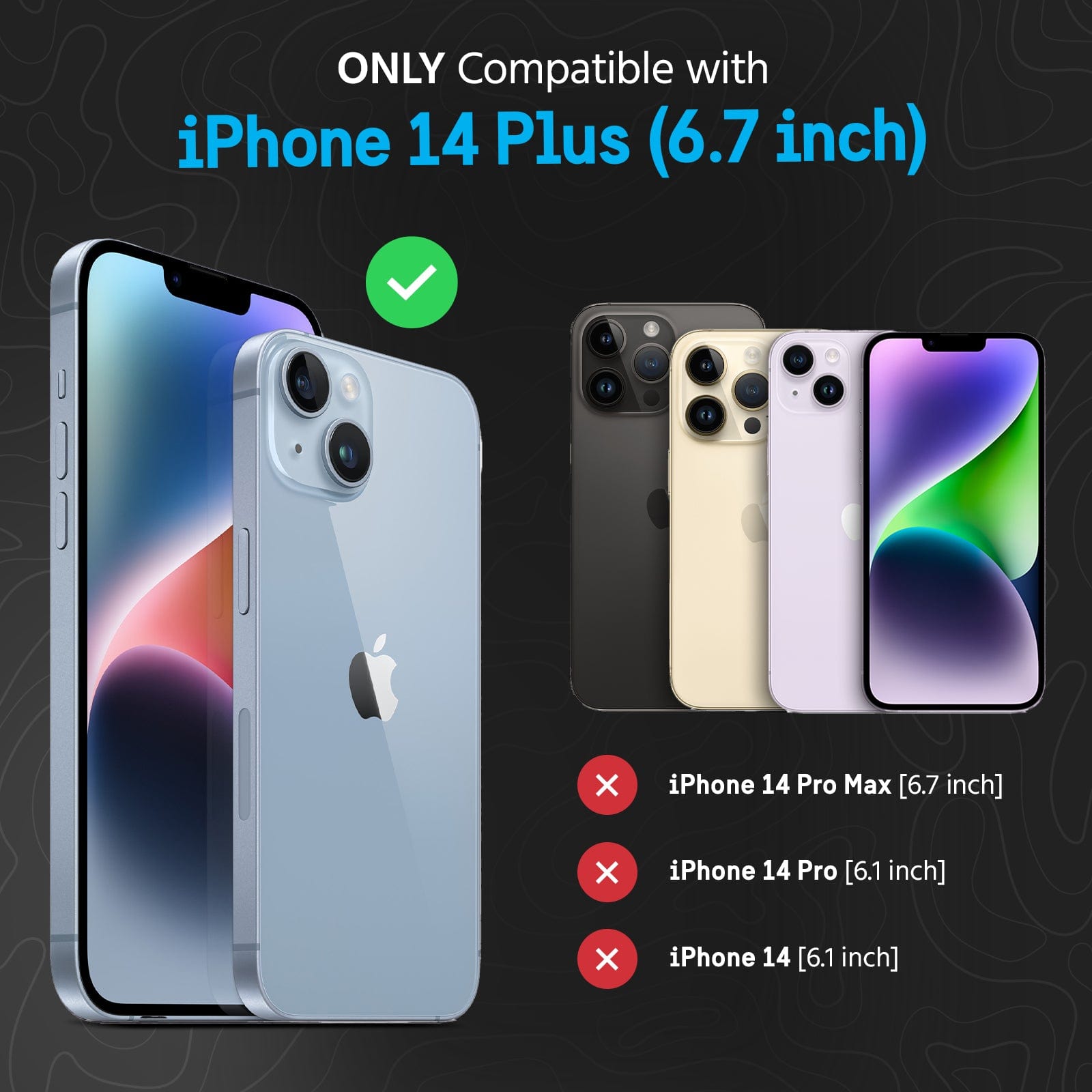 ONLY COMPATIBLE WITH IPHONE 14 PLUS (6.7 INCH)