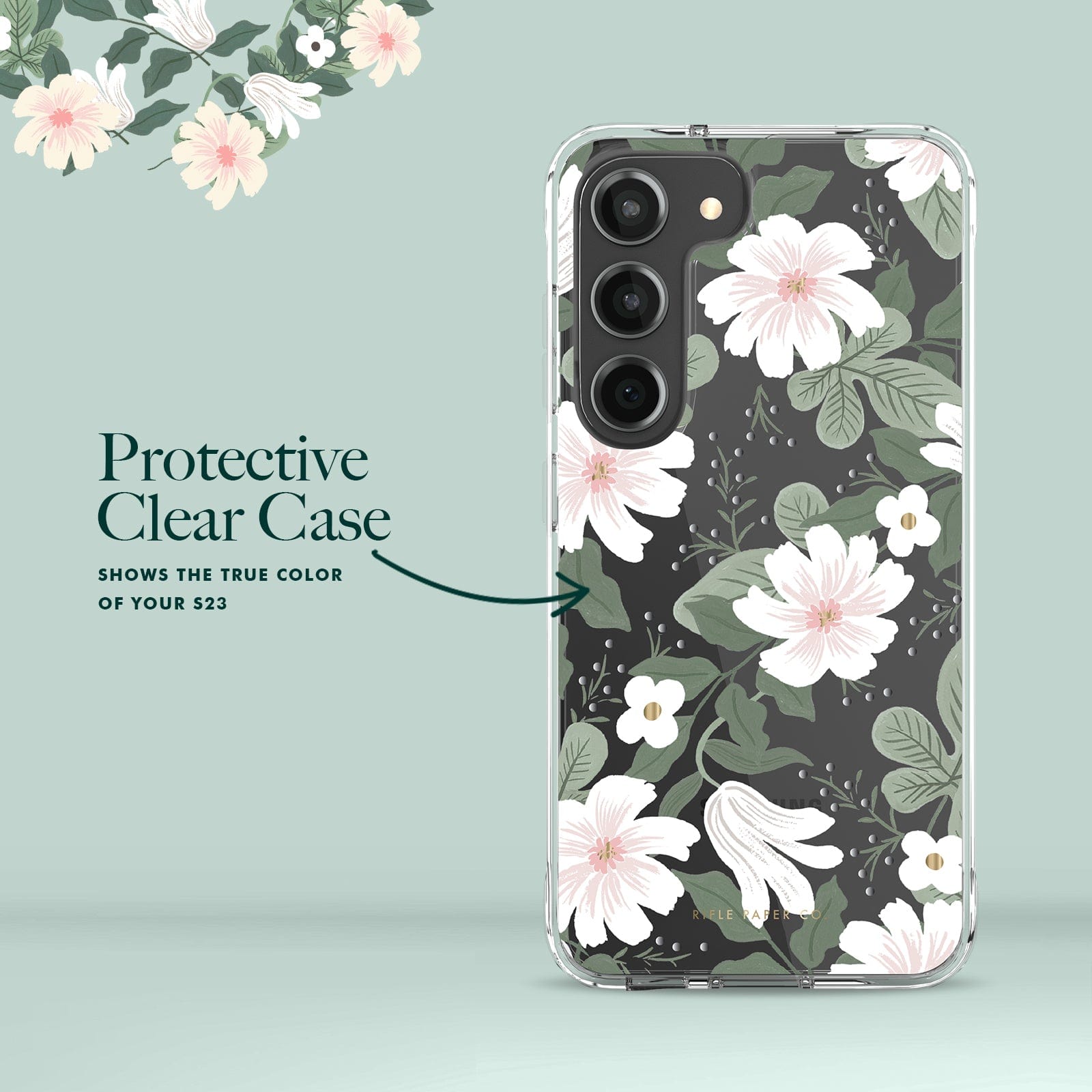 PROTECTIVE CLEAR CASE. SHWOS THE TRUE COLOR OF YOUR S23.