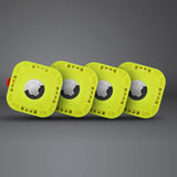 4 Pack of sticky AirTag mount cases. color::Hi-Vis Yellow