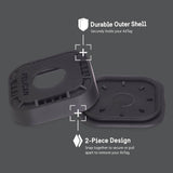 Durable outer shell securely holds your AirTag. 2 piece design snap together to secure or pull apart to remove your AirTag. color::Orange