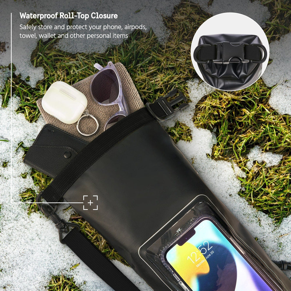 Pelican Marine Water Resistant Dry Bag Safely store and protect your phone, airpods, towel, wallet and other personal items color::Black/ Hi Vis Yellow