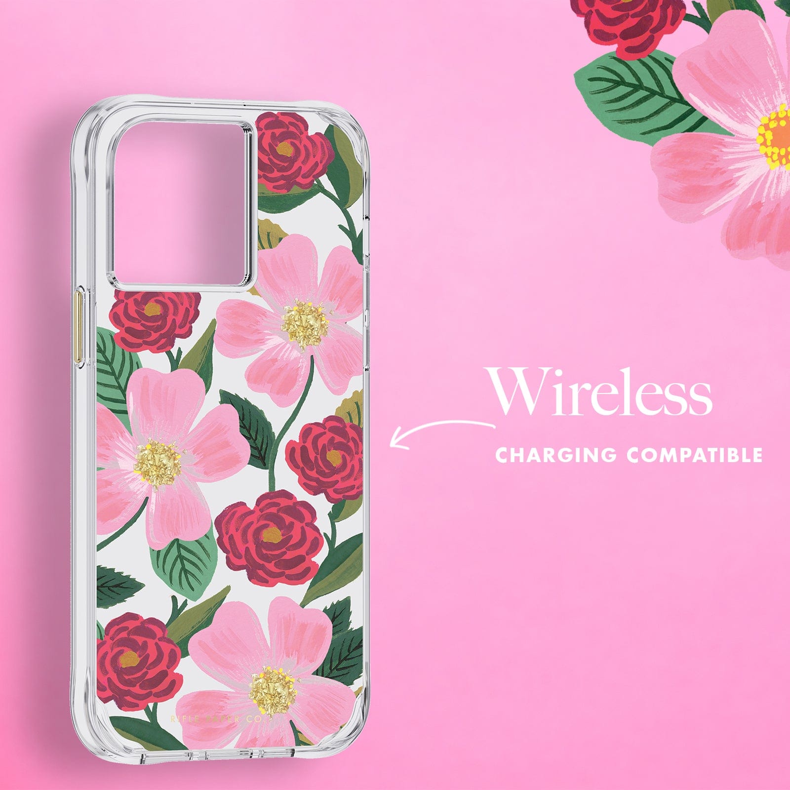 Wireless charging compatible. color::Rose Garden