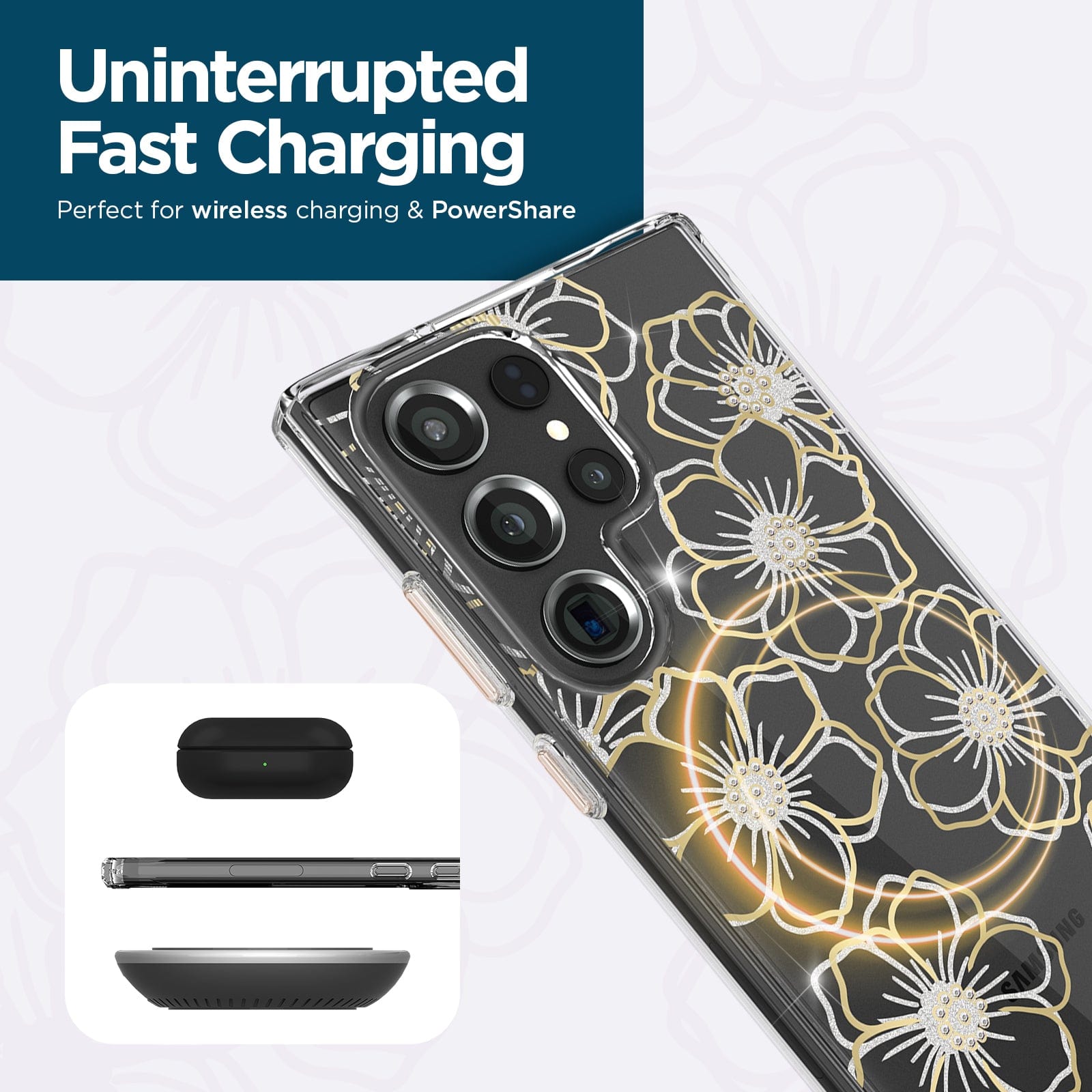 UNINTERRUPTED FAST CHARGING. PERFECT FOR WIRELESS CHARGING & POWERSHARE. 