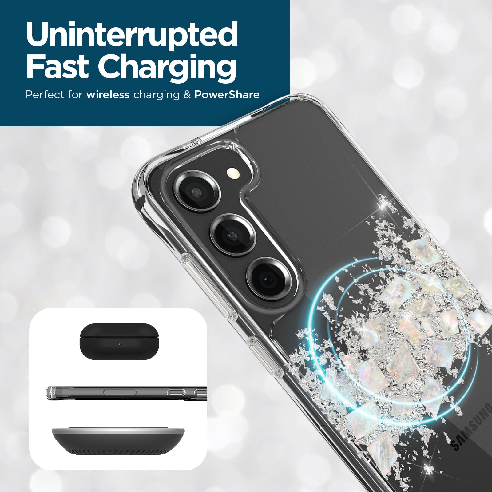 UNINTERRUPTED FAST CHARGING. PERFECT FOR WIRELESS CHARGING & POWERSHARE. 