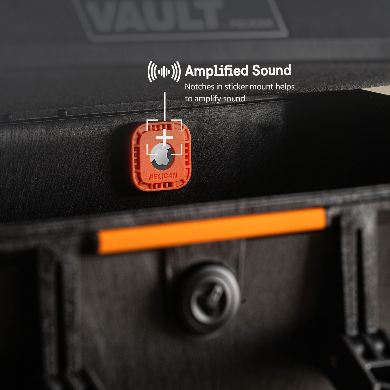 amplified sound notches in sticker mount helps to amplify sound. color::Orange