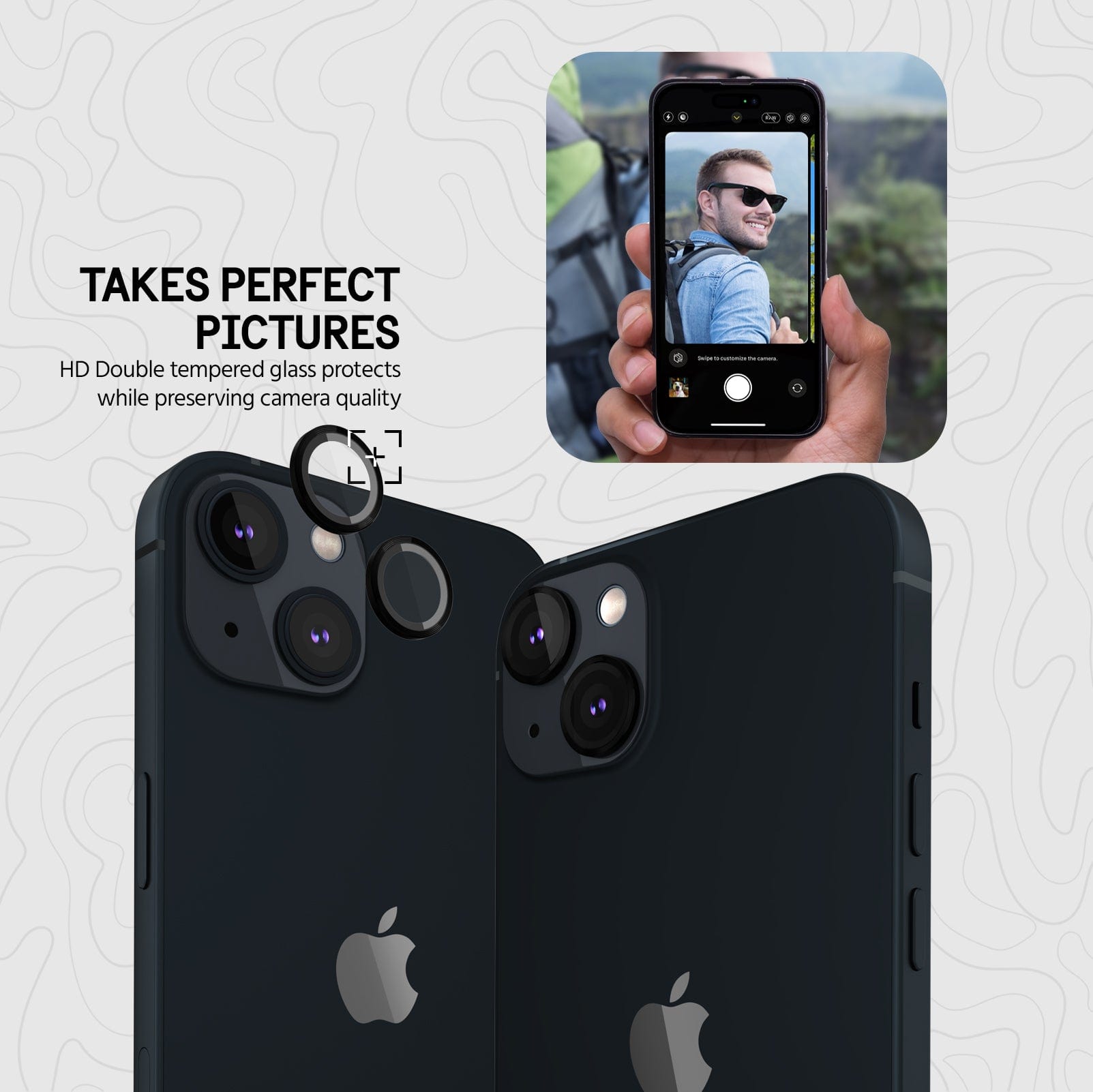 TAKES PERFECT PICTURES. HD tempered glass protects while preserving camera quality.