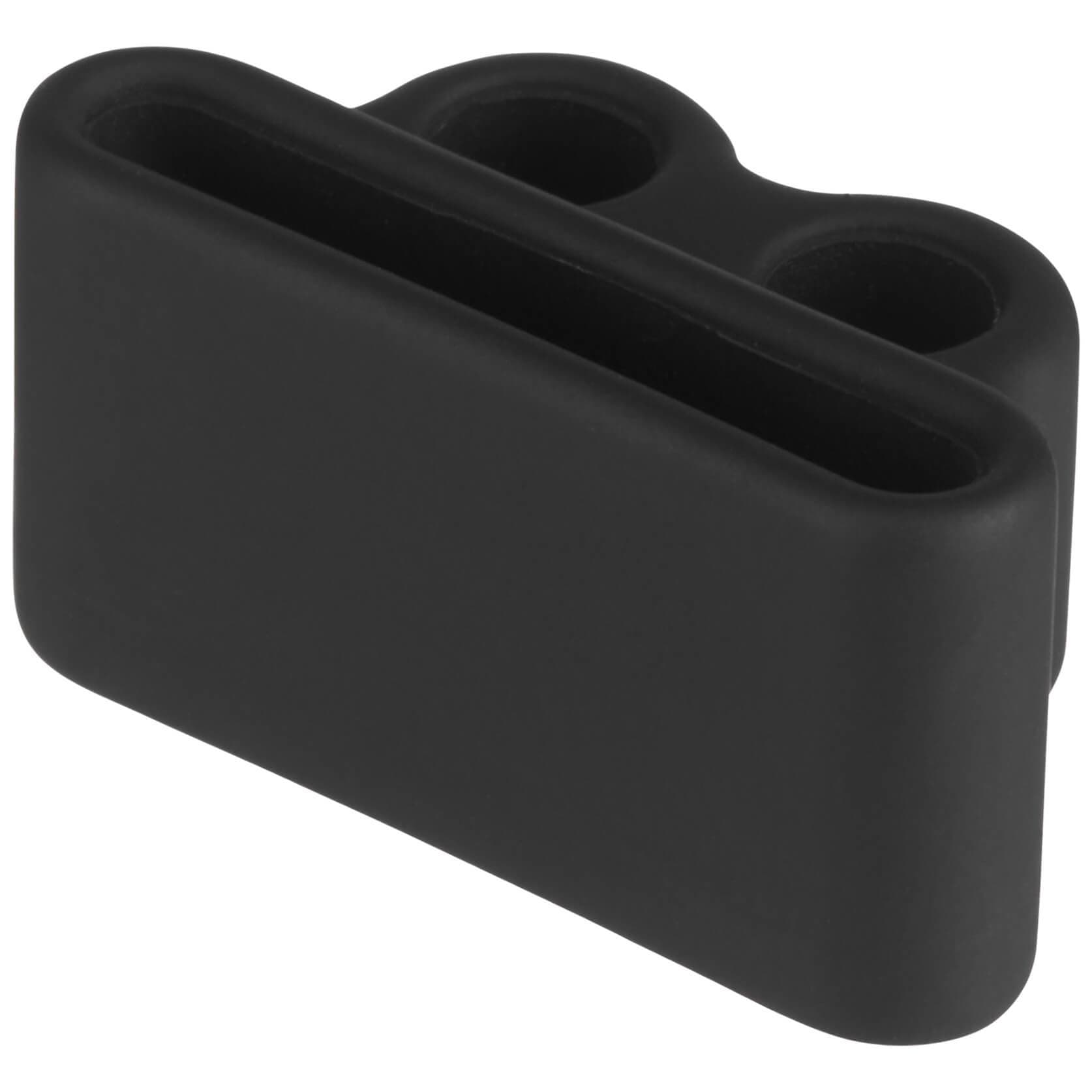 Black AirPod holder slides on watch band. color::Black