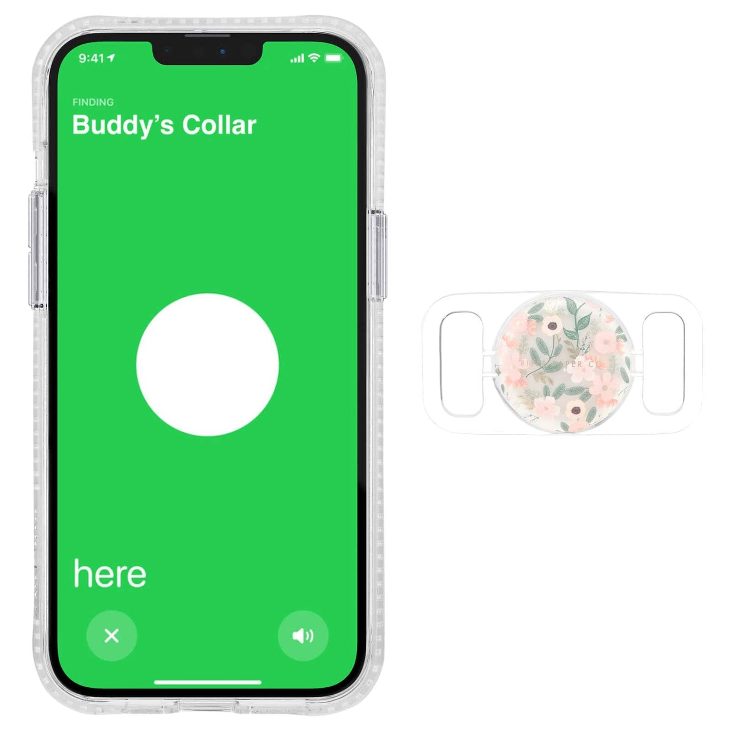 Rifle Paper Co. AirTag Case for Dog Collars (Wild Flowers) AirTag Ca