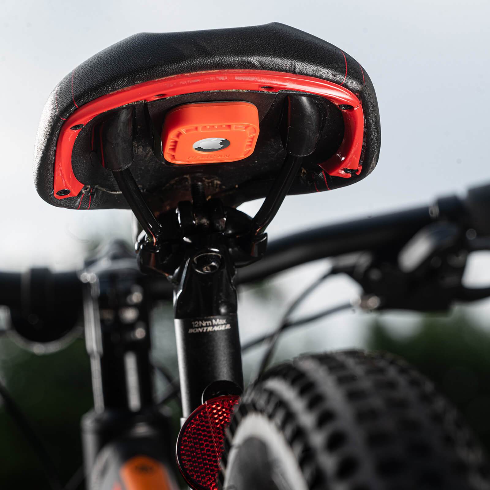Sticker mount attached to bike. color::Orange
