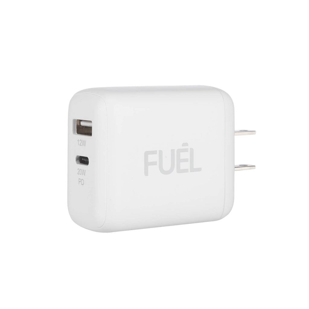 FUEL 32W Dual USB C/A Wall Charger - White