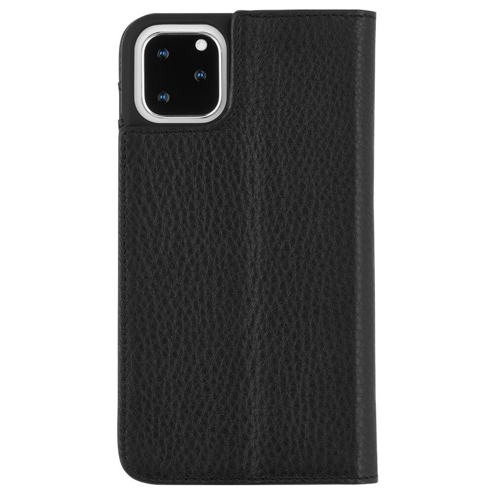 Black leather Wallet Folio for iPhone 11 Pro Max. color::Black