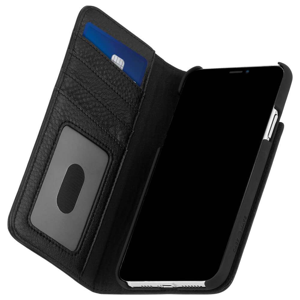 Case-Mate Wallet Folio iPhone 14 Plus Case - Black [10FT Drop Protection]  [Compatible with MagSafe] Magnetic Flip Folio Cover Made with Genuine