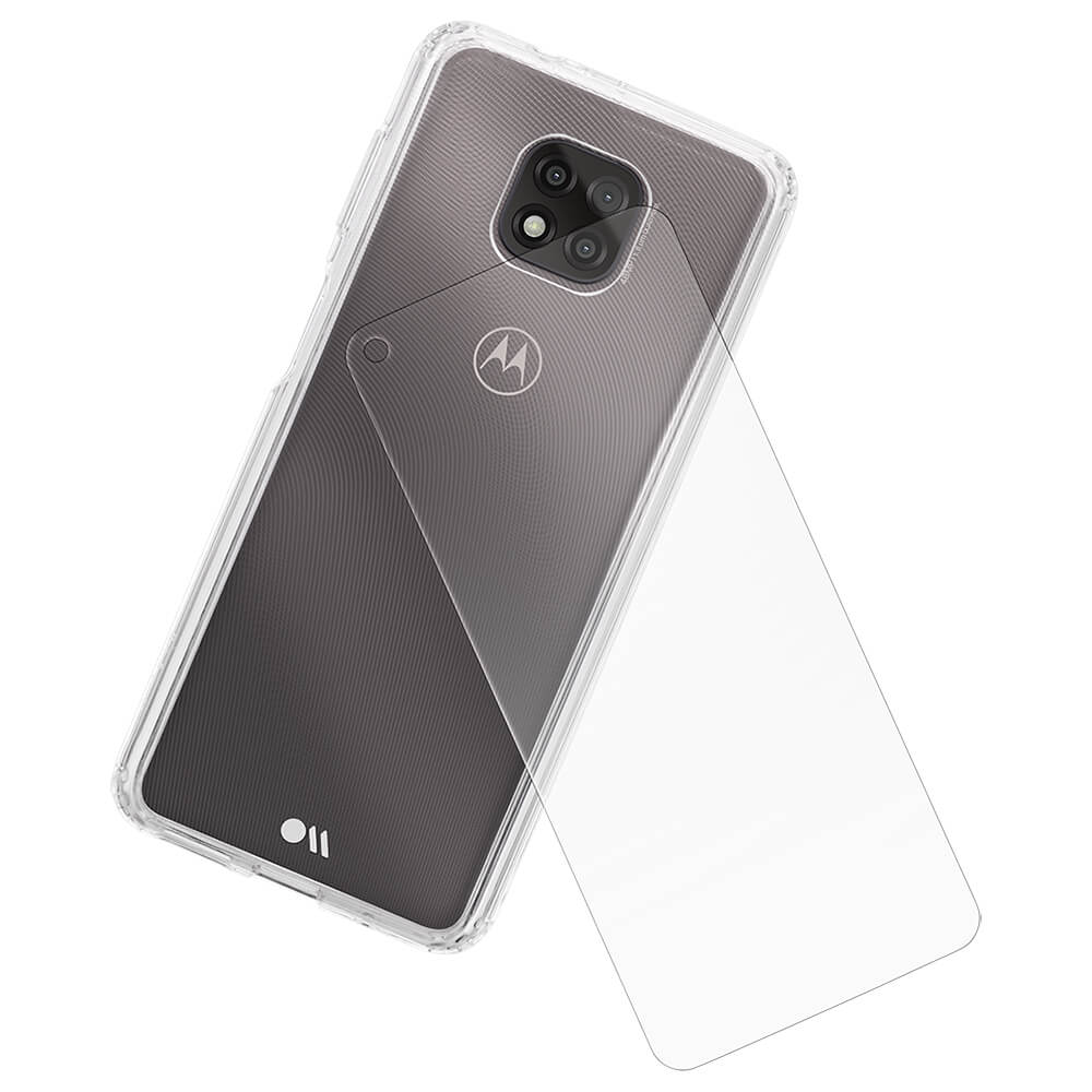 Tough Clear Case + Screen Protector- Moto G Power 2021