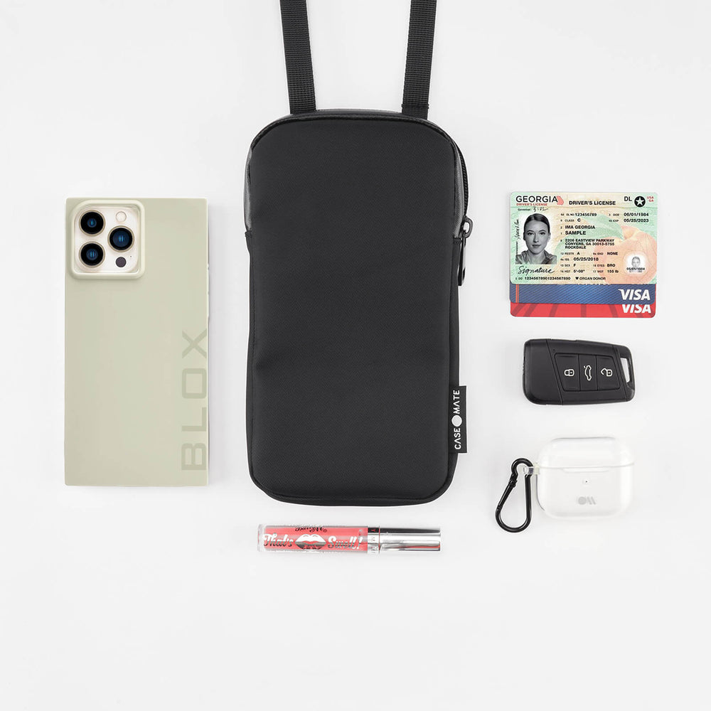 Phone Crossbody (Black) - Phone Pouch: Black