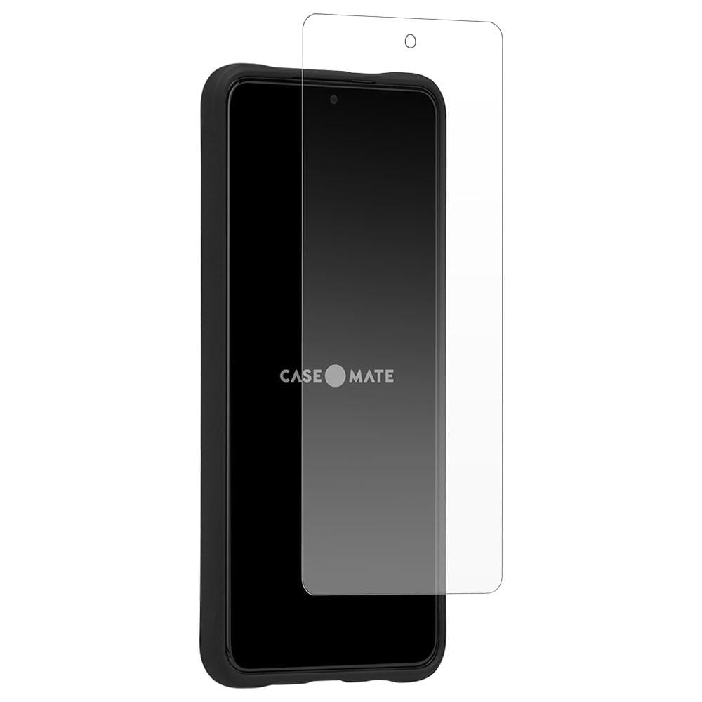 Black protective case with screen protector hovering in front. color::Black